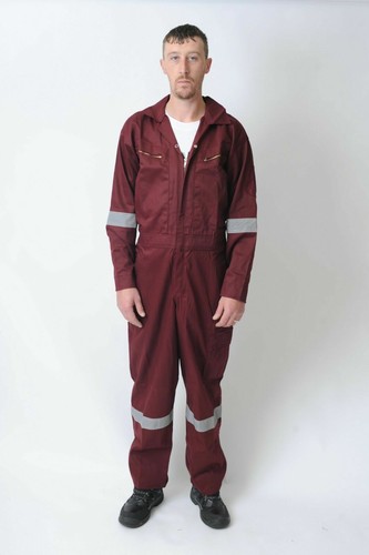 Men Unisex Hi Viz Reflective Zip Coverall Overalls Boiler Suit Safety Heavy Work - Picture 20 of 21