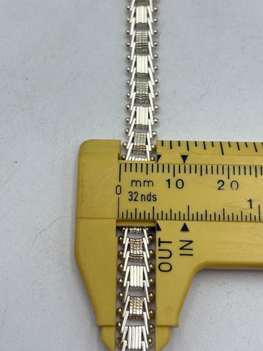 STERLING SILVER 925 7.25" BRAIDED CHAIN 7 mm Wide BRACELET 13.3g - Picture 6 of 8