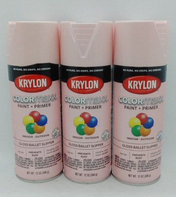 3 Krylon COLORmaxx  Pink Gloss Spray Paint and Primer, 12 Ounce