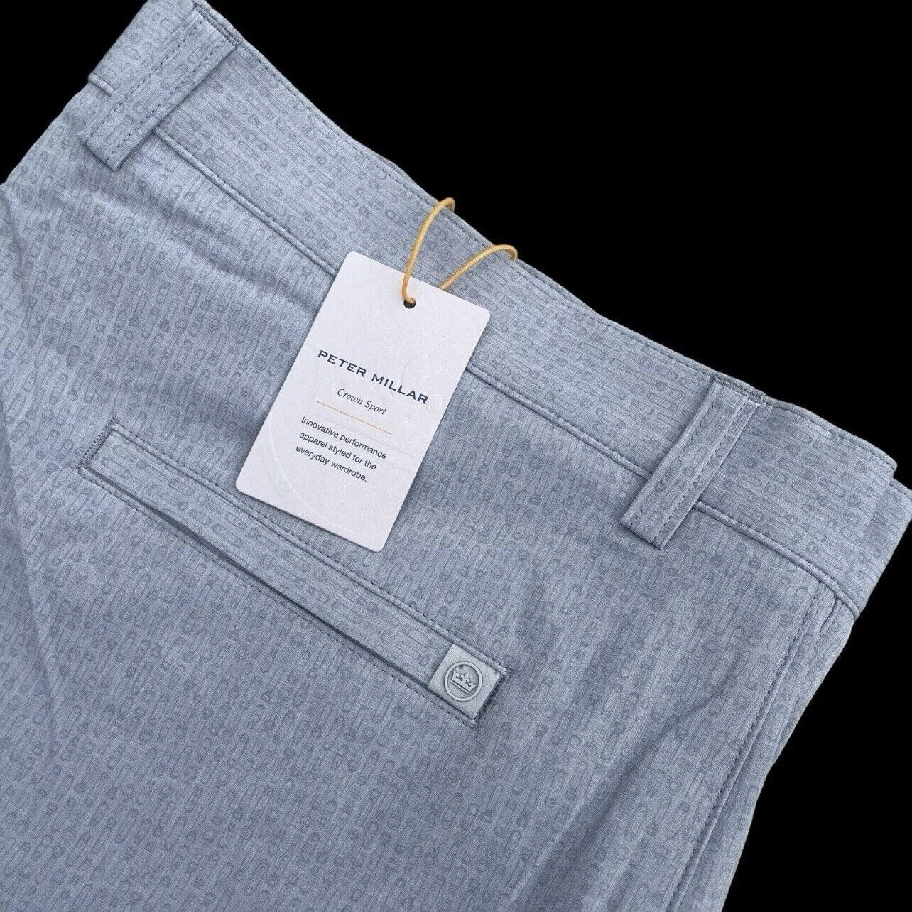 Peter Millar Crown Sport Shackleford Shorts Drinks N' Duff Print Grey Sz 44 $115