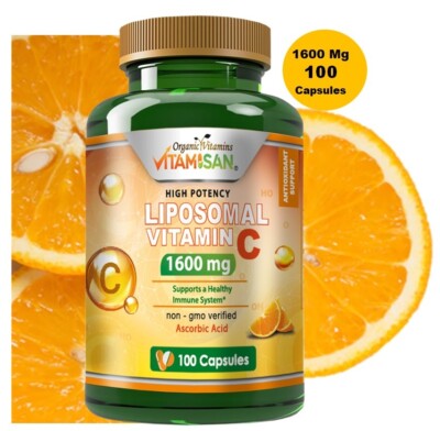 Vitamin C 100 Capsules liposomal Vitamina 1600MG capsules support immune health