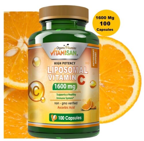 Vitamin C 100 Capsules liposomal Vitamina 1600MG capsules support immune health - Picture 1 of 7