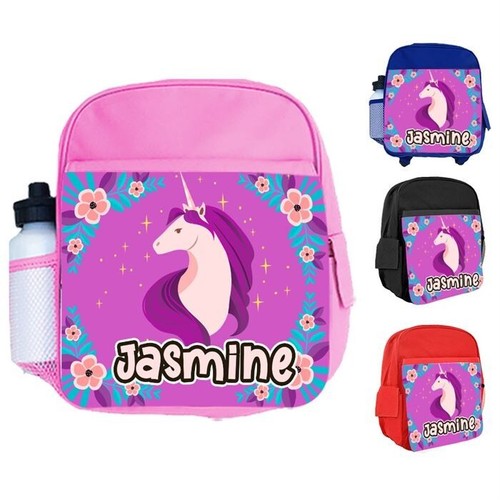 Personalised Backpack Any Name Kids Unicorn Design Girls Children Bag 101 - Picture 7 of 12