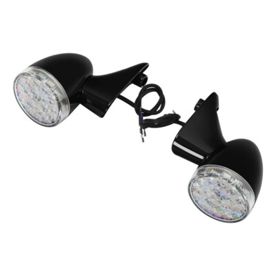 Black LED Front Turn Signal Lights for Harley Davidson Road Glide '15-'23