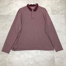 UNTUCKit Polo Shirt Mens Size XL Red Keegan Collared Preppy Long Sleeve Burgundy