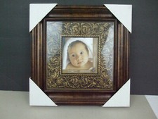 Brown Bronze Portrait Photo Picture Frame Wide Antique Style Glass Ornate 12x12"
