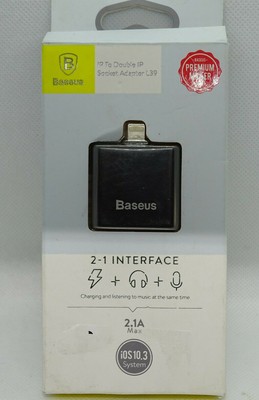 Baseus L39 2 in 1 Socket Adapter Splitter Charging Headphone For iPhone iPad