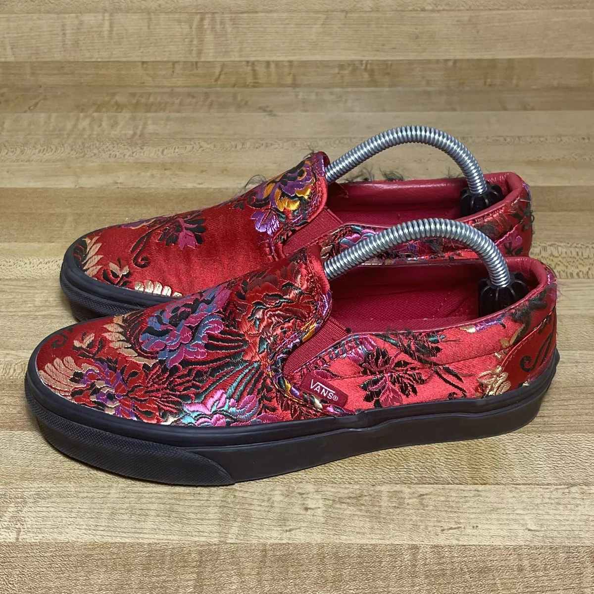 Satin vans top slip on