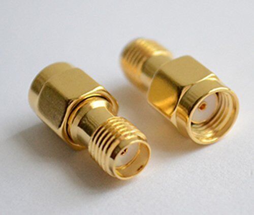 Rp SMA Macho Conector A Hembra Jack Antena Wifi Exntensor Adaptador Oro x2 GB - Imagen 8 de 10