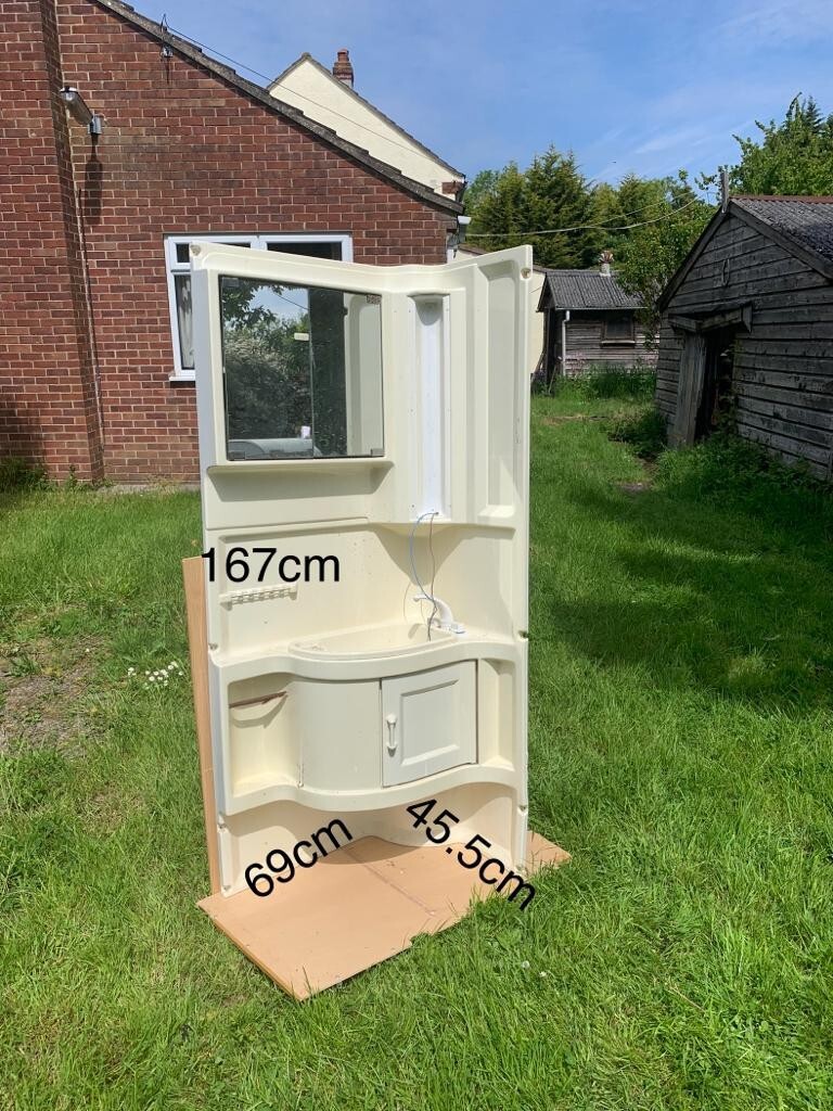 Caravan motorhome campervan bathroom sink, tap and vanity unit 167 x 69