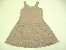new FOREVER 21 Women's Size S Sleeveless Mesh Crochet Taupe Peplum Dress DR1147