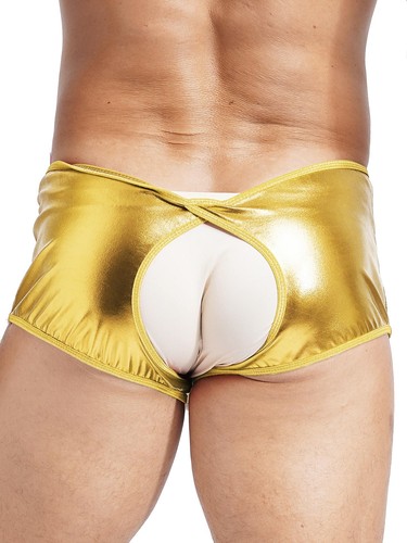 Mens Boxer Shorts Performance Briefs PU Leather Panties Thong Underwear Exotic - Picture 26 of 50
