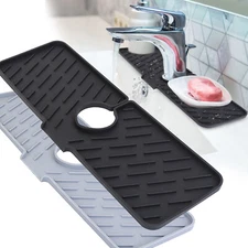 17inch Silicone Faucet Drain Pad Kitchen Sink Splash Guard Slip Mat Drip Catcher