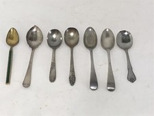 Lot of 7 Vintage Silver Plated Collectible Baby Child's Spoons MIXED LOT