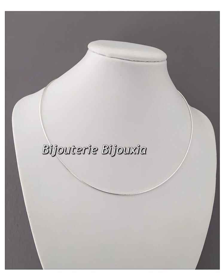 Collier Rigide Maille Oméga - Argent 925/000 - Longueur 42 Cm - Bijou Femme Neuf Avec étiquettes
