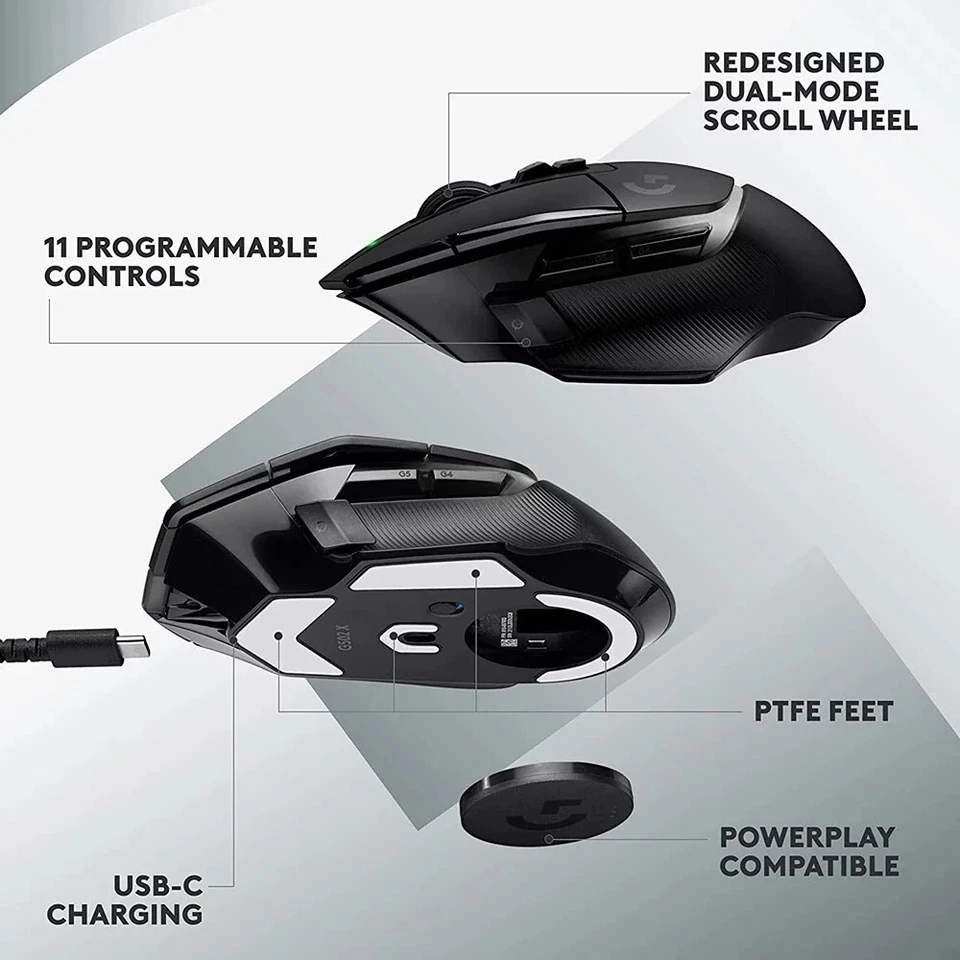 LOGITECH Wireless Mouse G502X Lightspeed Gaming Optical Bluetooth Mice Laptop PC - Image 4 of 4