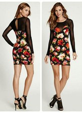 GUESS Chateaus Florals Mesh Body~Con Dress ♡♡