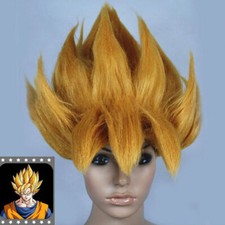 Anime Dragonball Z Cosplay Costume Wig Goku Saiyan Wig Hair Gold Party Halloween