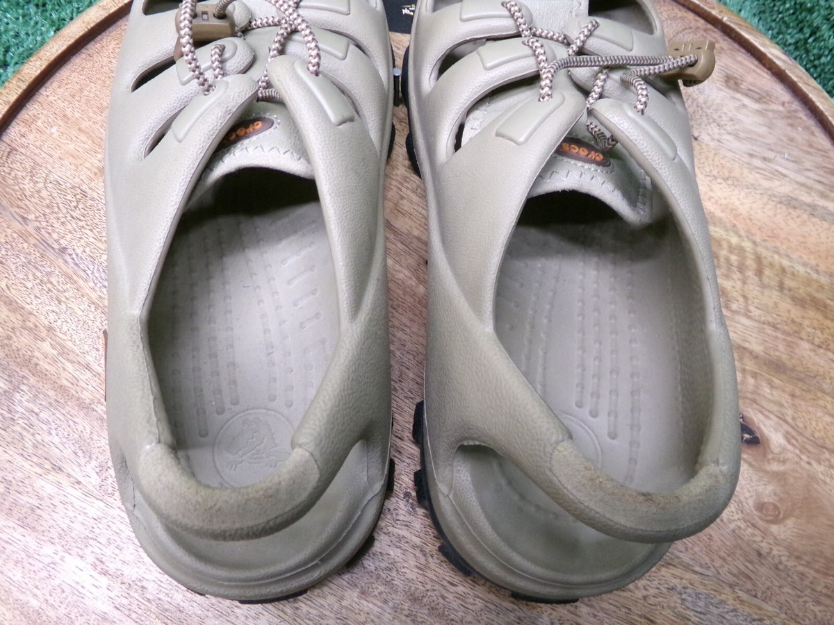 Crocs Trail Blazer Clog Sandals Beige Bungee Laces Hiking Crocs Trail Blazer Clog Sandals Beige Bungee Laces Hiking