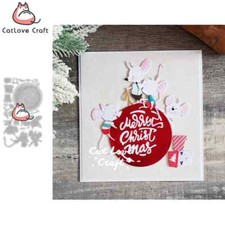 Christmas Mouse Family Ornament Ball Gifts Metal Cutting Dies Scrapbooking Card