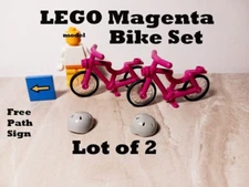 LEGO Bike bicycle Lot of 2 Girls Boys Unisex Bar Helmets Path Sign Fun Summer