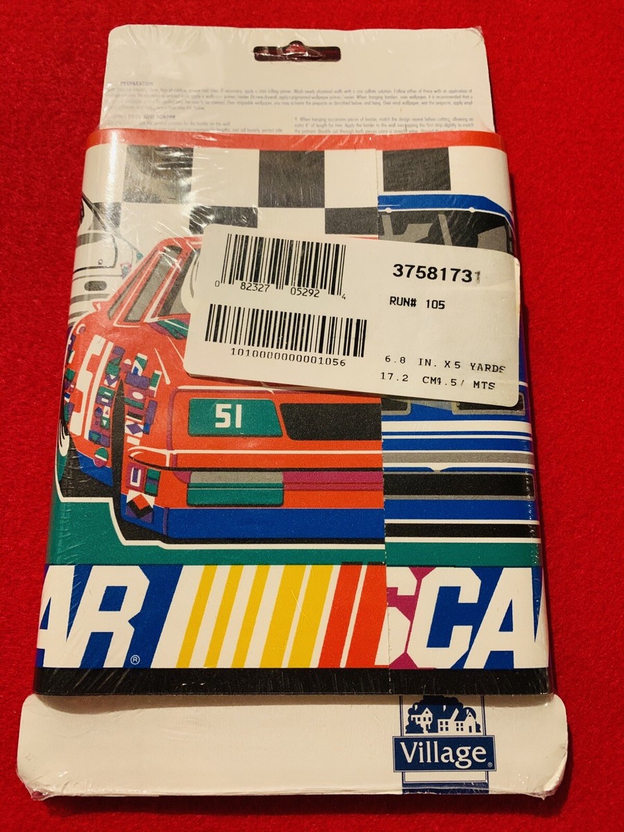 NASCAR Decorative Wallpaper Border 15'- RARE Multicolor Red, White