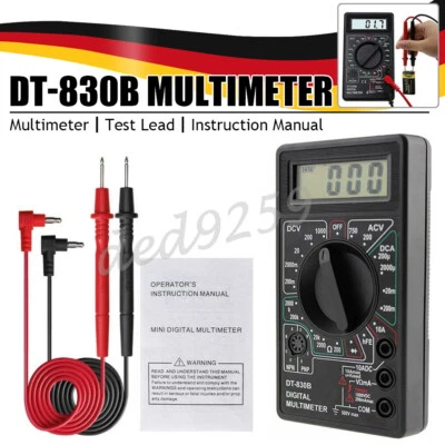 DED Digital LCD Voltmeter Amperemeter Ohmmeter AC/DC Tester Meter DT-830B