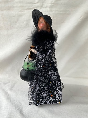 Byers Choice Halloween Witch Black Cauldron w/ Skulls & Spiders ~ Jar Toad Feet - Bild 5 von 13