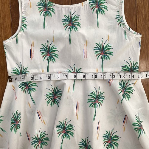 Zara Palm Trees Print Tie Back White Peplum Tank Top Girl's Size 13 - 14 - Picture 7 of 12