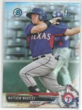Matthew Whatley Texas Rangers 2017 1st Bowman Chrome Draft Refractor