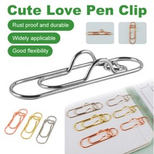 Durable 10x Mini Heart Paper Clips, Small Cute Love Shaped Stainless Steel Metal