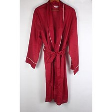 Vintage 1980's Era Summer Weight Red Cotton Luxury Robe Brand Men's Bathrobe