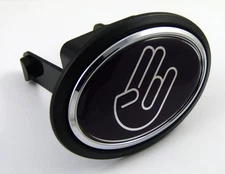 Shocker flag Hitch Cover cap 2" receiver black with chrome & dome