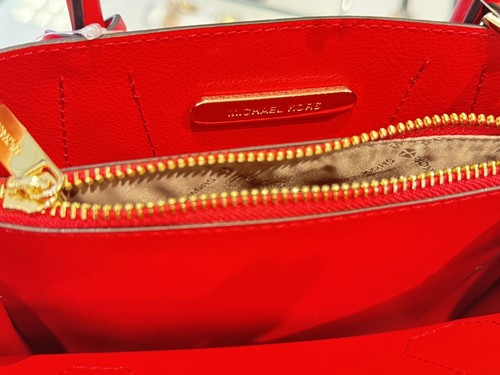 MICHAEL KORS MERCER MEDIUM SATCHEL MESSENGER LEATHER BAG BRIGHT RED - Picture 10 of 13