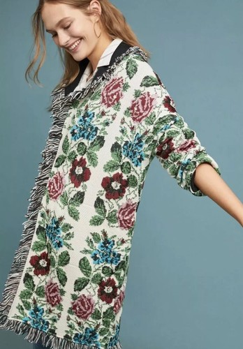 INTARSIA FRINGE SWEATER CARDIGAN 
