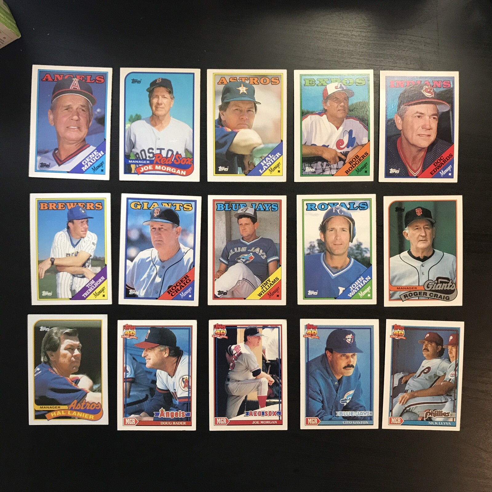15-Card MLB Baseball Manager Trading Card Lot VG Condition  