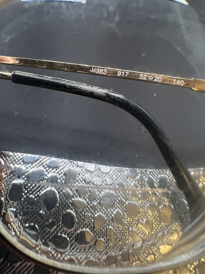 VALENTINO V383 圆形金色飞行员复古 80 年代眼镜意大利制造 52-20 — 第 2/4 张图片