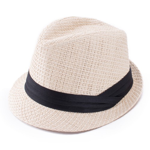 Solid Women Men Classic Fedora Straw 