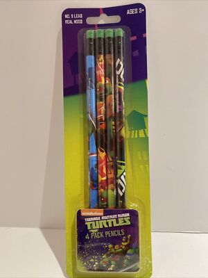 NEW TEENAGE MUTANT NINJA TURTLES 4 PACK PENCILS TNMT School