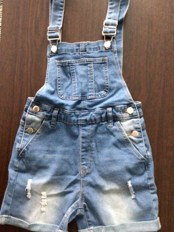 New In Bag SHEIN Girls Overall Denim Shorts Size 150 ( Us Size 12)