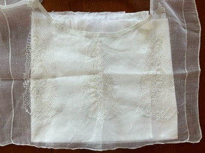 1900s Hand Embroidery Cotton Panel 1900s Hand Embroidery Cotton Panel