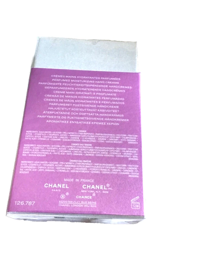 Chanel Chance Cremas de Manos Perfumadas Talla 3 x 0.7 fl oz Nuevas En Caja 100% Auténticas Foto 2 de 2