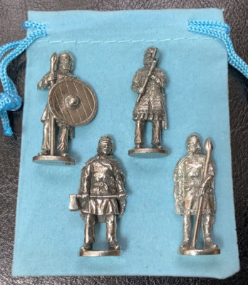 4er Set Zinn Wikinger Krieger Figuren. - Qualitätsgeschenkidee