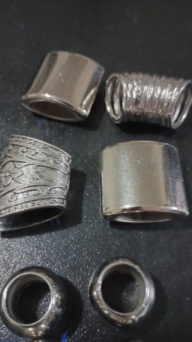 14 Stück silberfarbenes Metall, Kunststofffolien, Abstandshalter Perlen große Schmuckherstellung Artikel - Bild 4 von 16