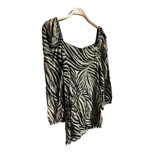 Sosandar Langarmshirt mit Zebramuster und eckigem Ausschnitt - Bild 3 von 5