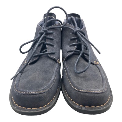 CLARKS BENDABLES Womens 7.5 Wide Blue Suede Lace Up Chukka Ankle