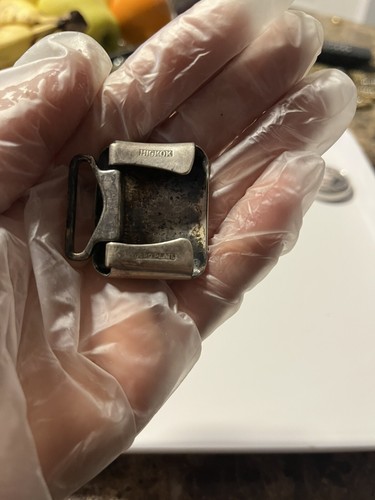 ANTIKE HICKOK GÜRTELSCHNALLE HICKOK PLATTE SILBER & Bronx - Bild 3 von 5