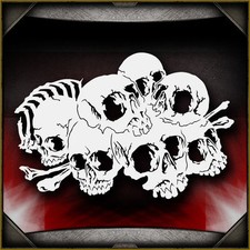 Skull Background 22 - Airbrush Stencil Template Airsick