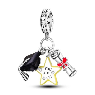 You Did It Abschluss Charm für europäische Armbänder S925 Sterlingsilber