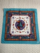 Vintage Wamcraft Handkerchief Bandana Southwestern Aztec Made In USA